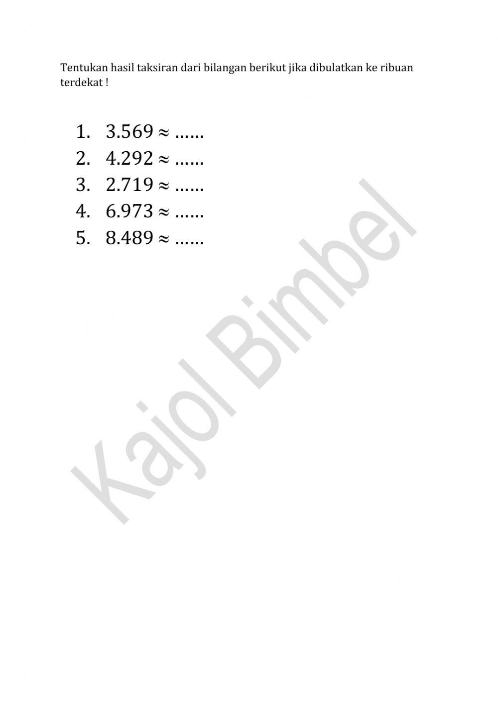 Pecahan dan taksiran