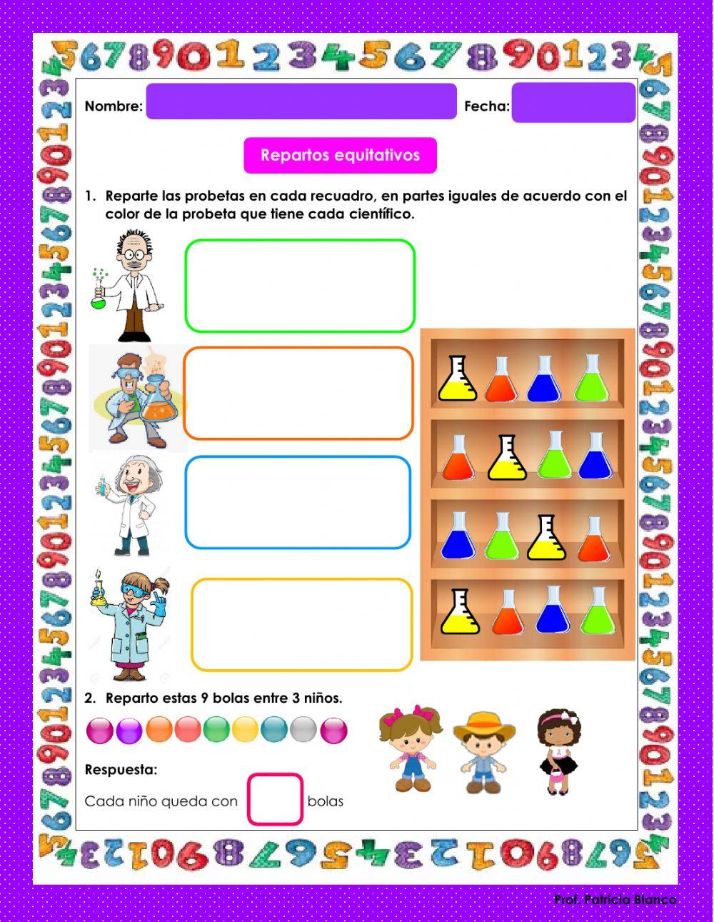 Repartos equitativos, división