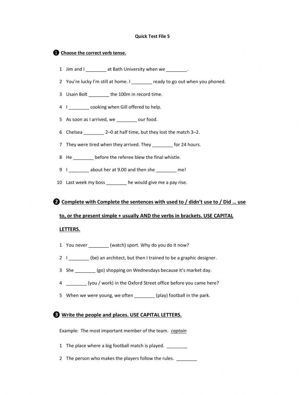 Quick Test File 5 (English File Intermediate - 3rd edition)