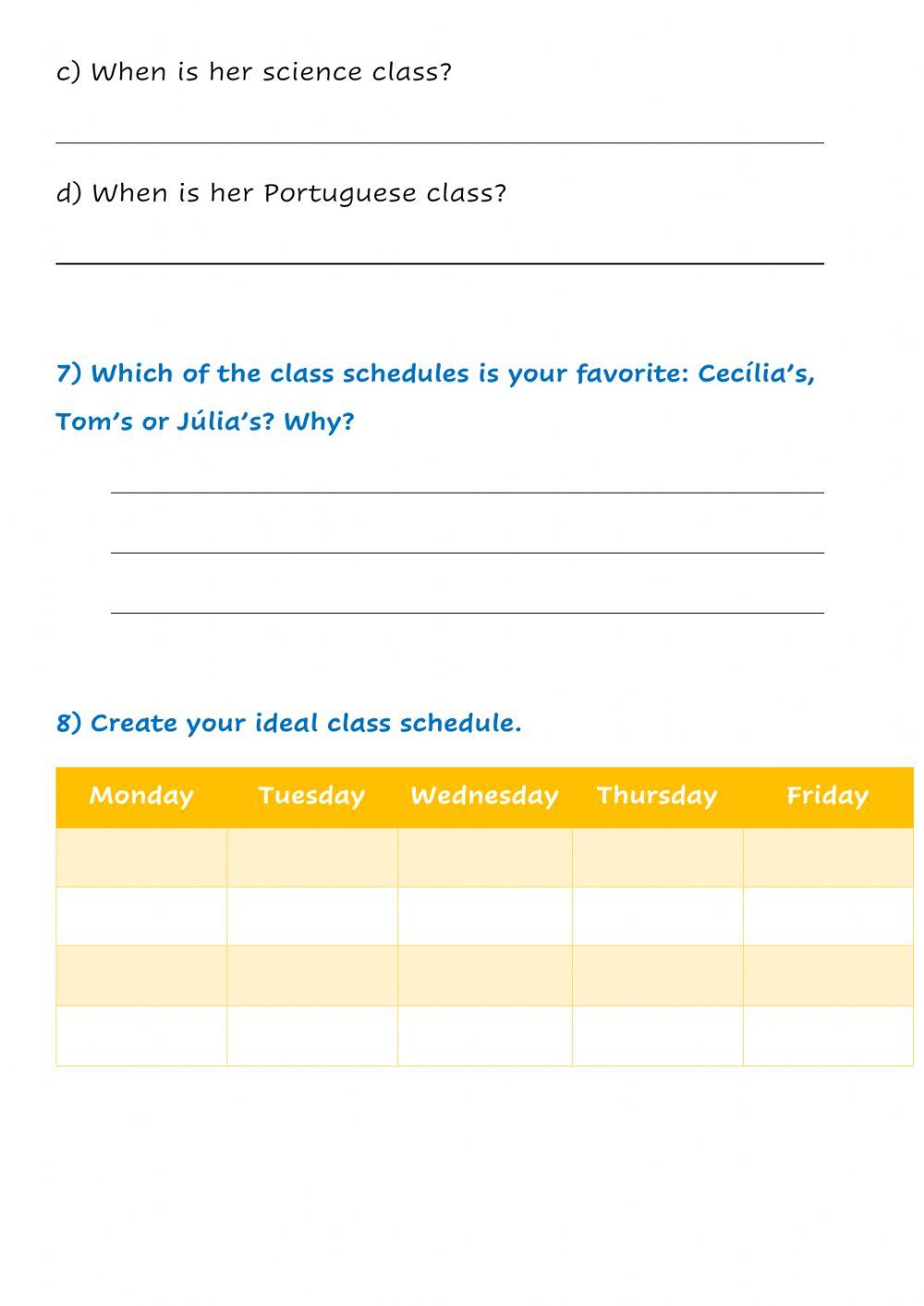 Listening - School subjects