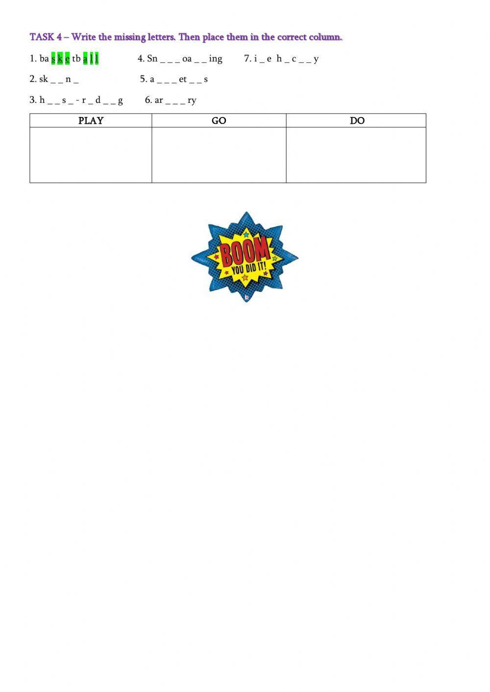 What sports do you like?