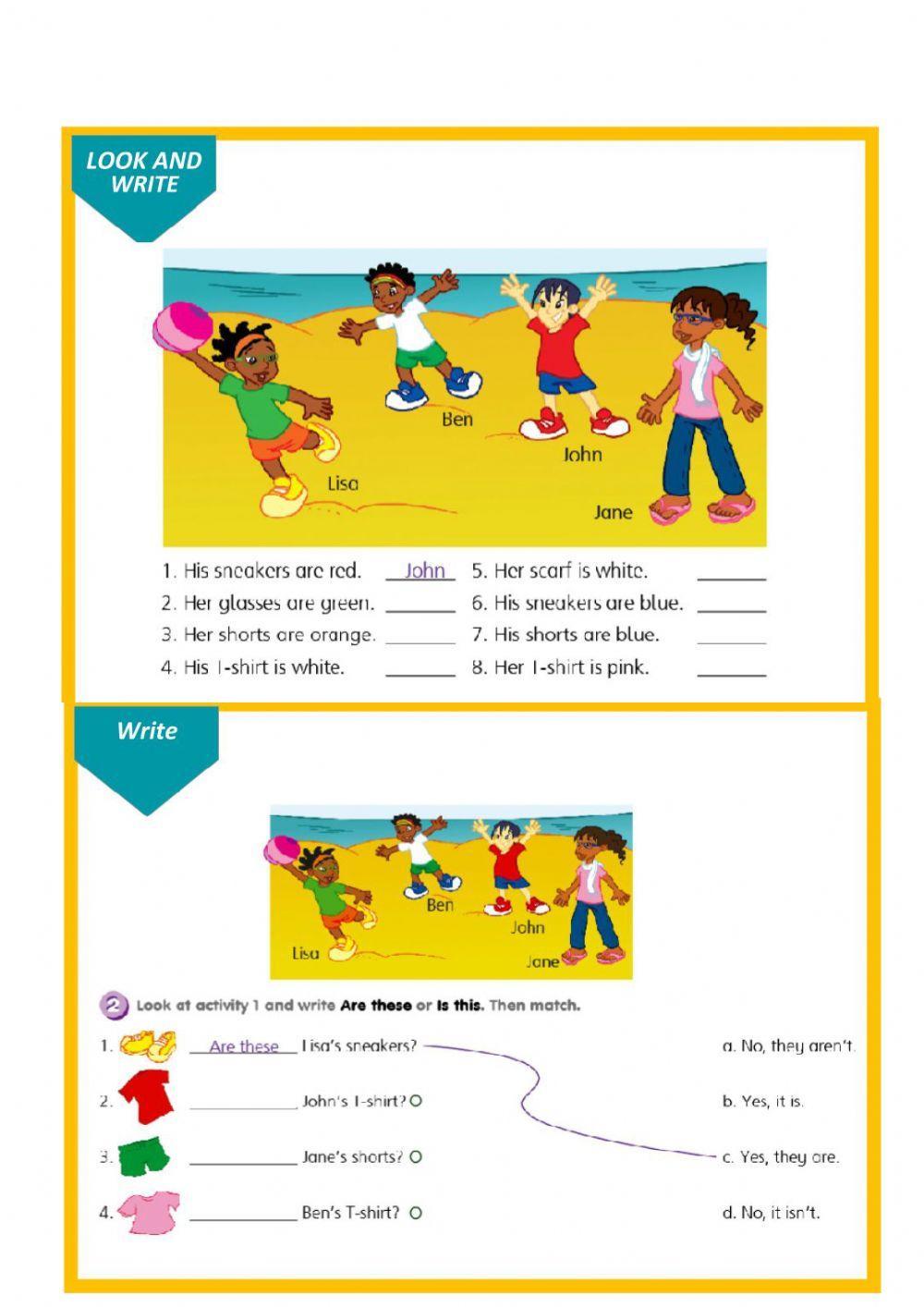 Clothes - Possesive adjectives