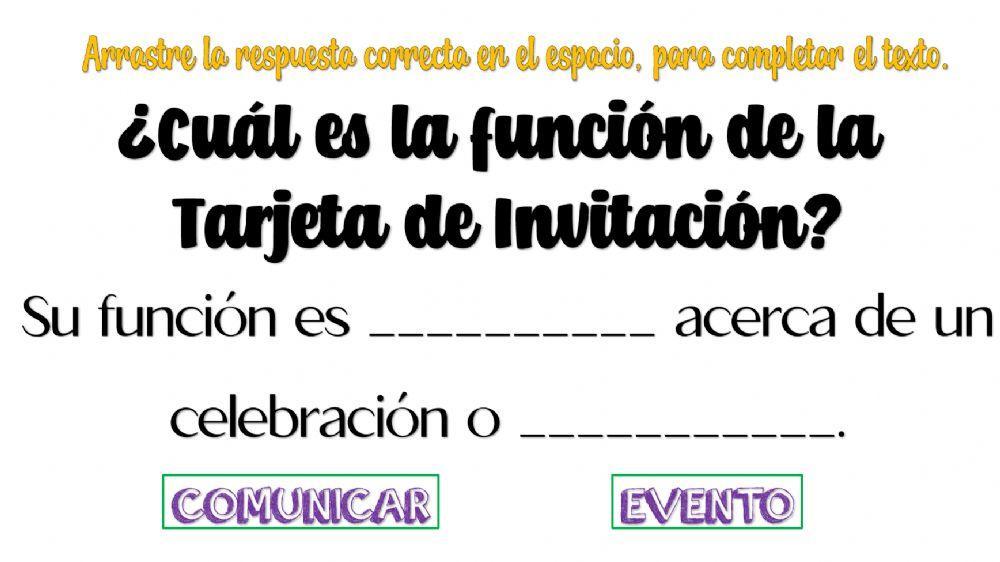 Tarjeta de invitación