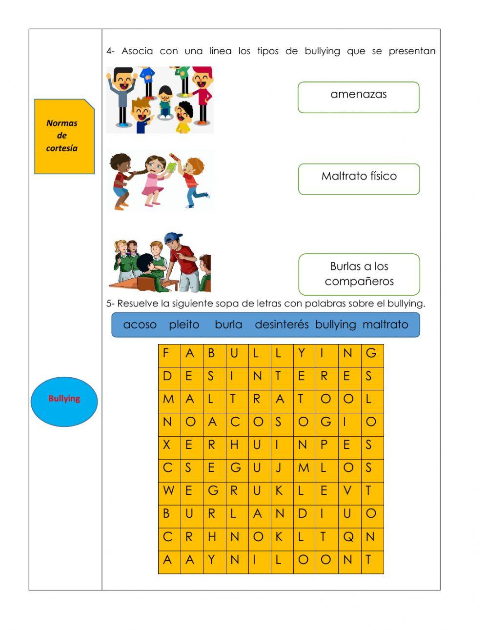 Repaso: normas de cortesía, tiempo y bullying