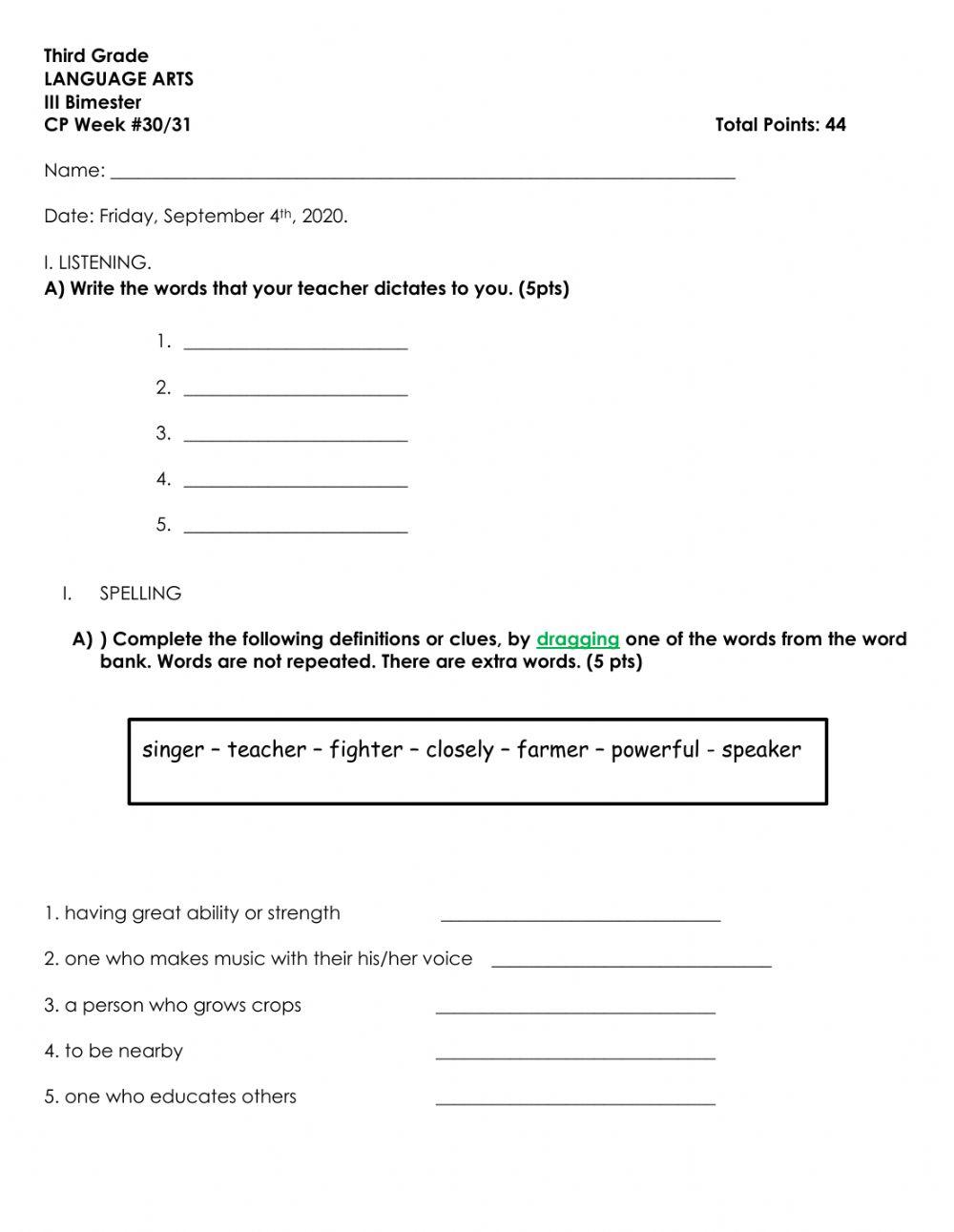 LA CP Week 30 and 31