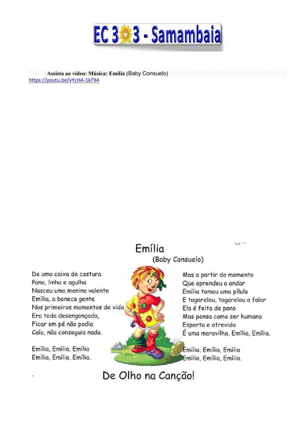 Texto: Emília - Palavras com BL e BR- online exercise for