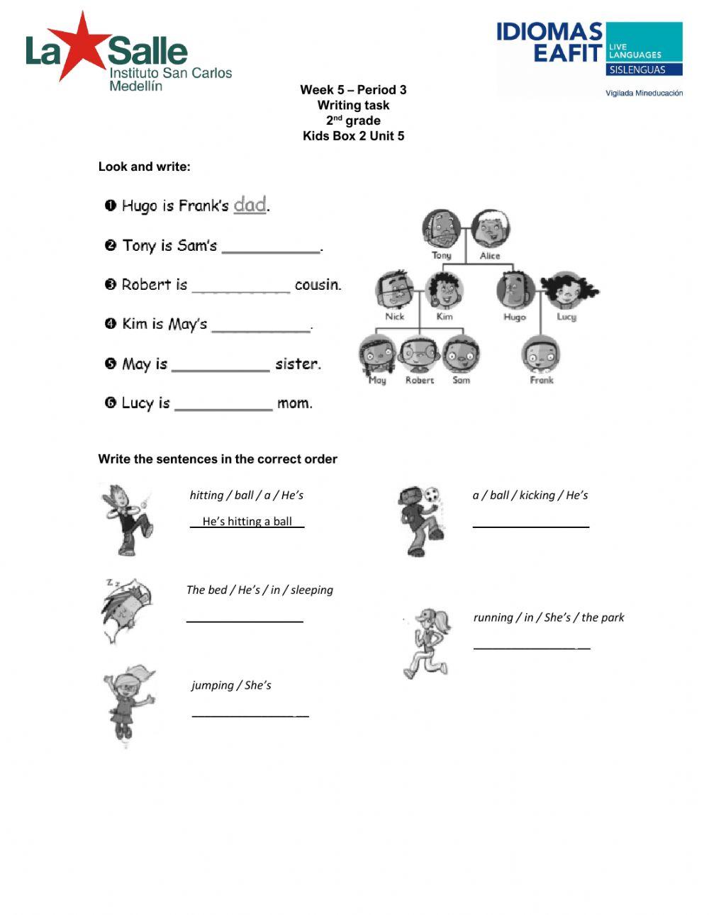 Writing Family + pres.continuous