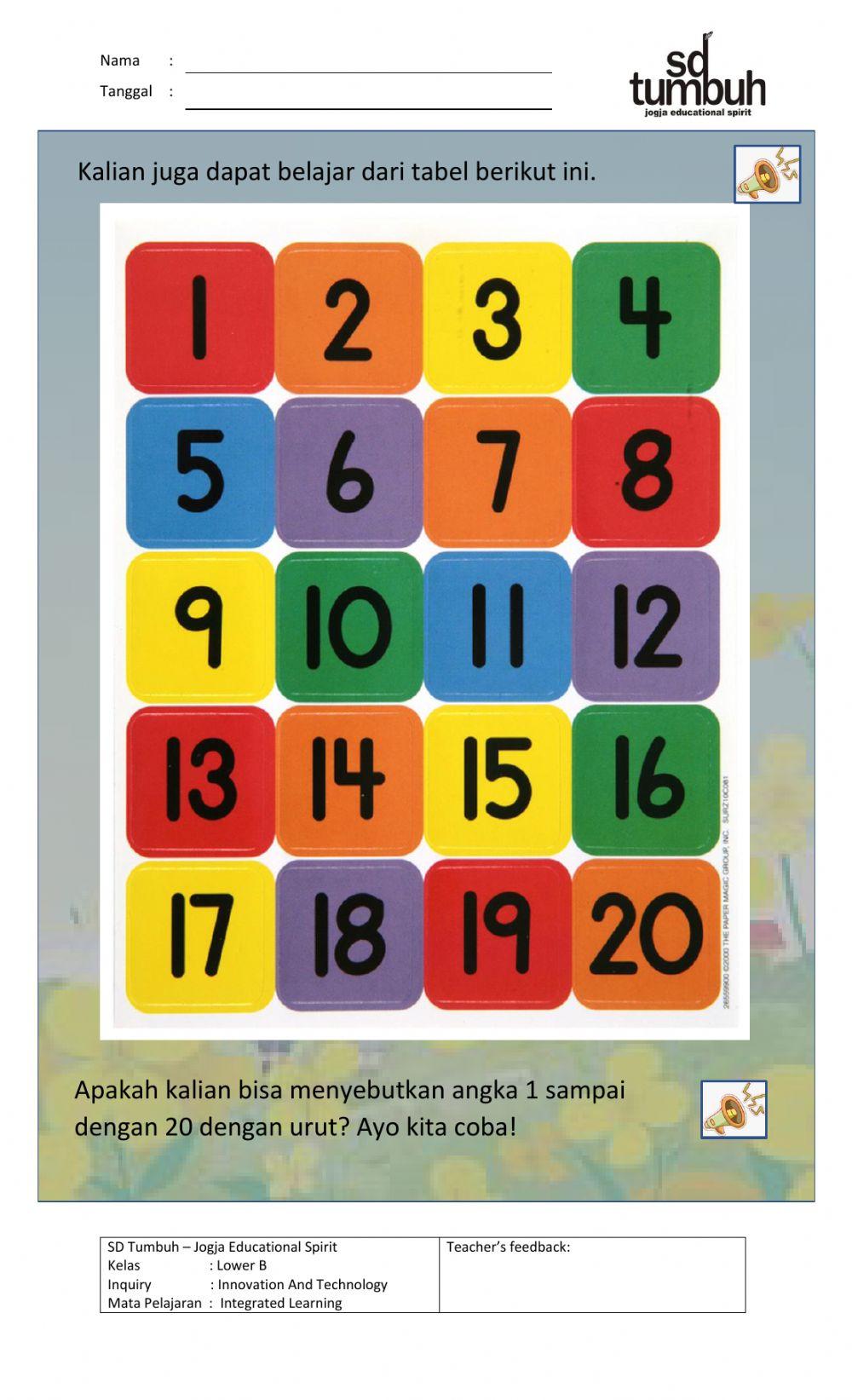 Mengenal Angka 1-20