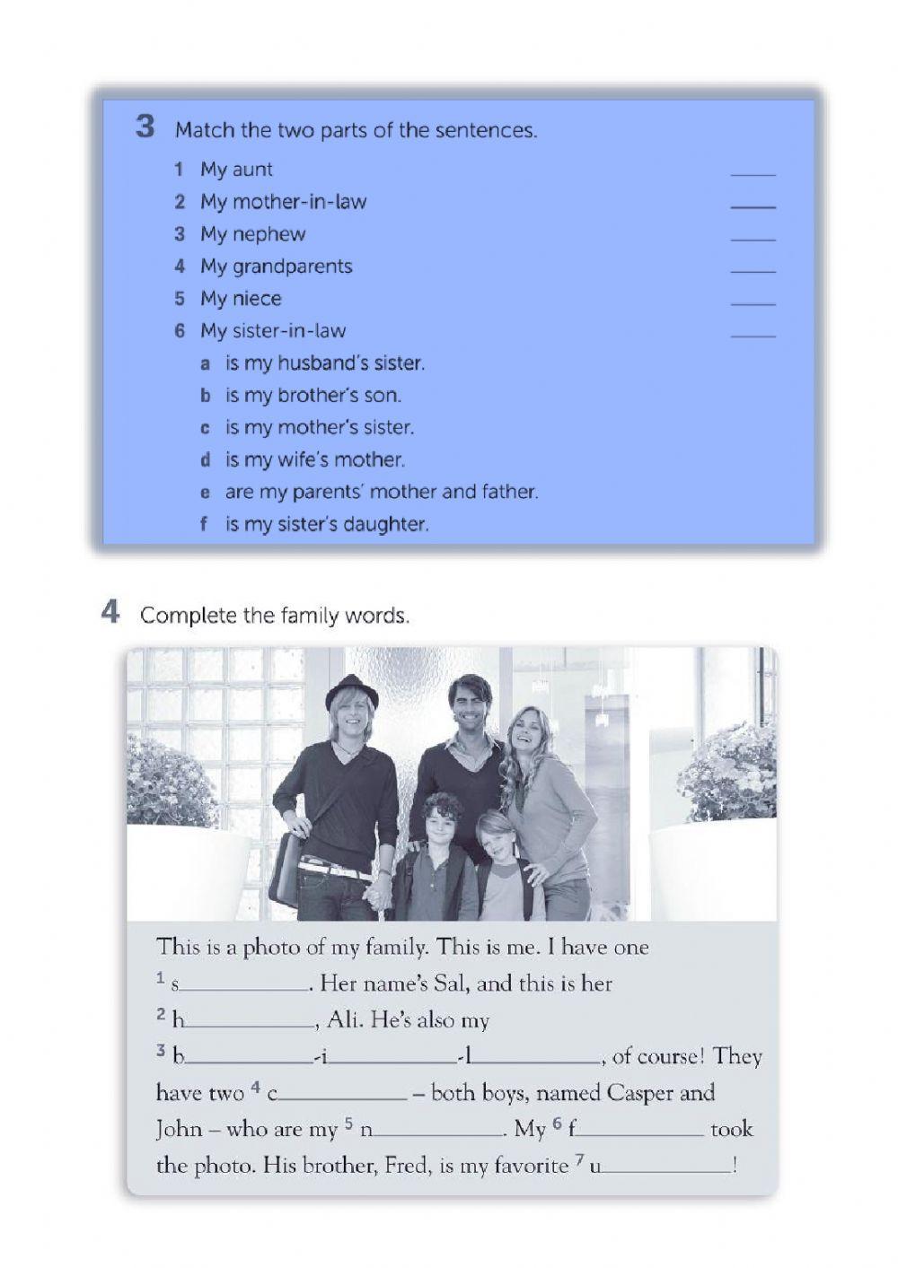 Family worksheet