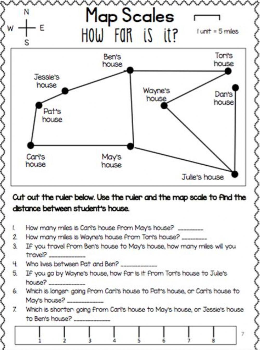Map scale worksheet | Live Worksheets map-scale-worksheet-live-worksheets