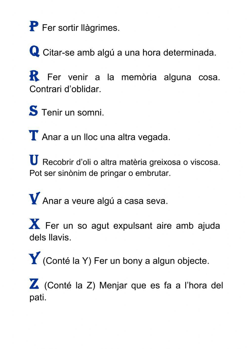 Passaparaula de verbs