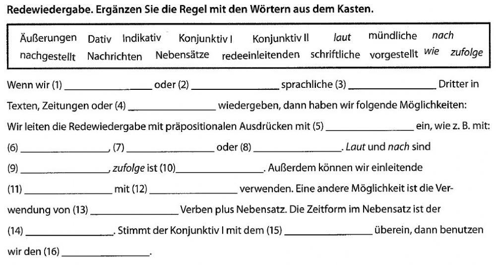 Redewiedergabe (Aspekte neu C1.1)