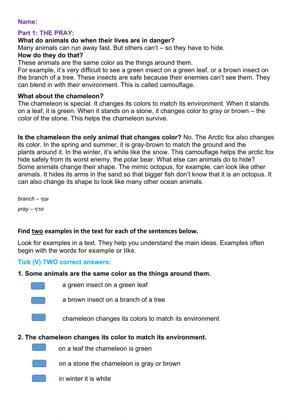 Read and answer question. Part 1-Page 102