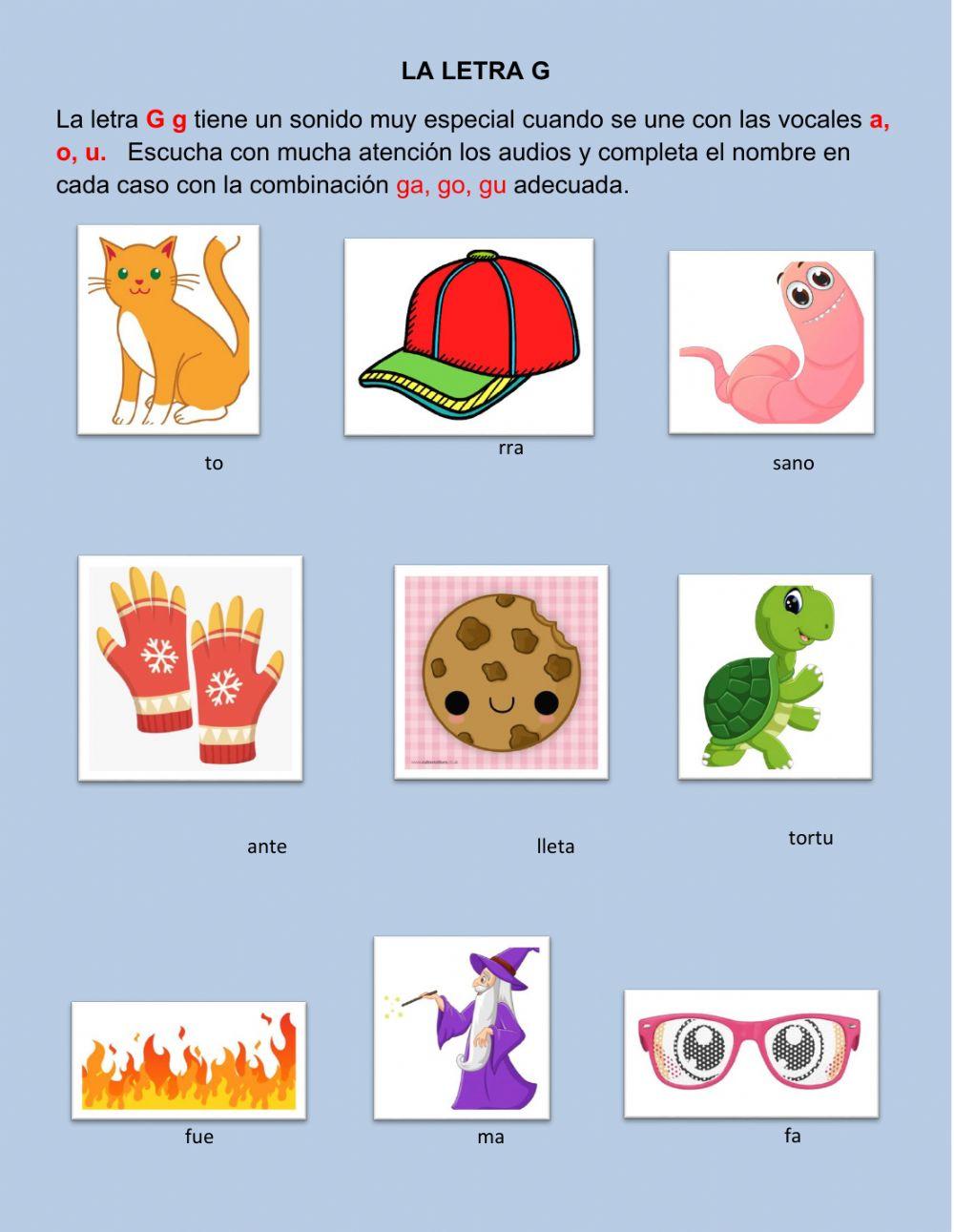 Actividad de la letra G