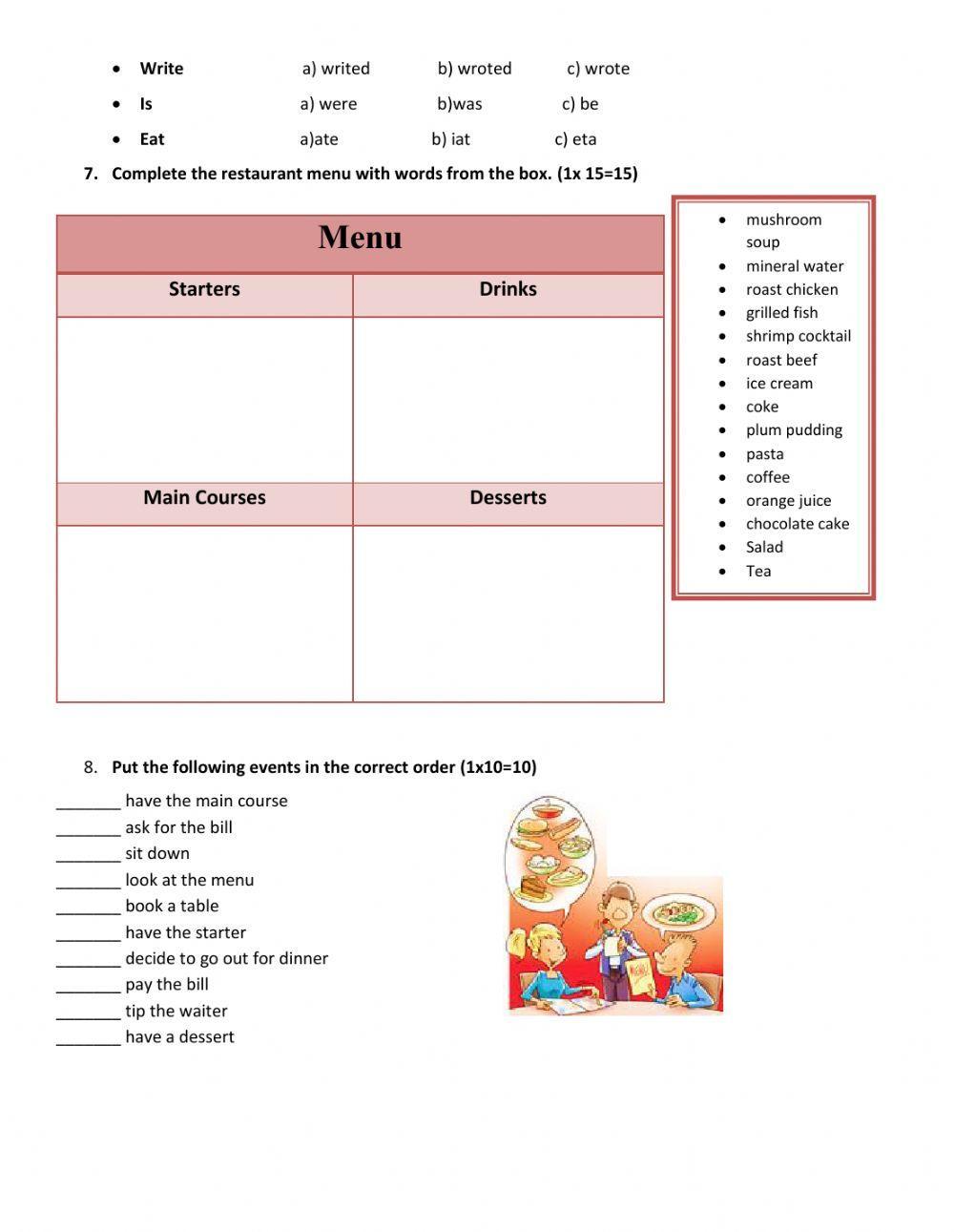 Evaluation past simple vs past continuous