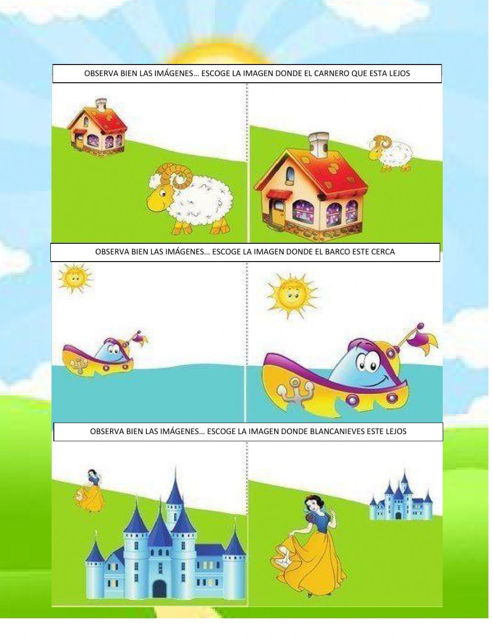 fichas de cerca y lejos