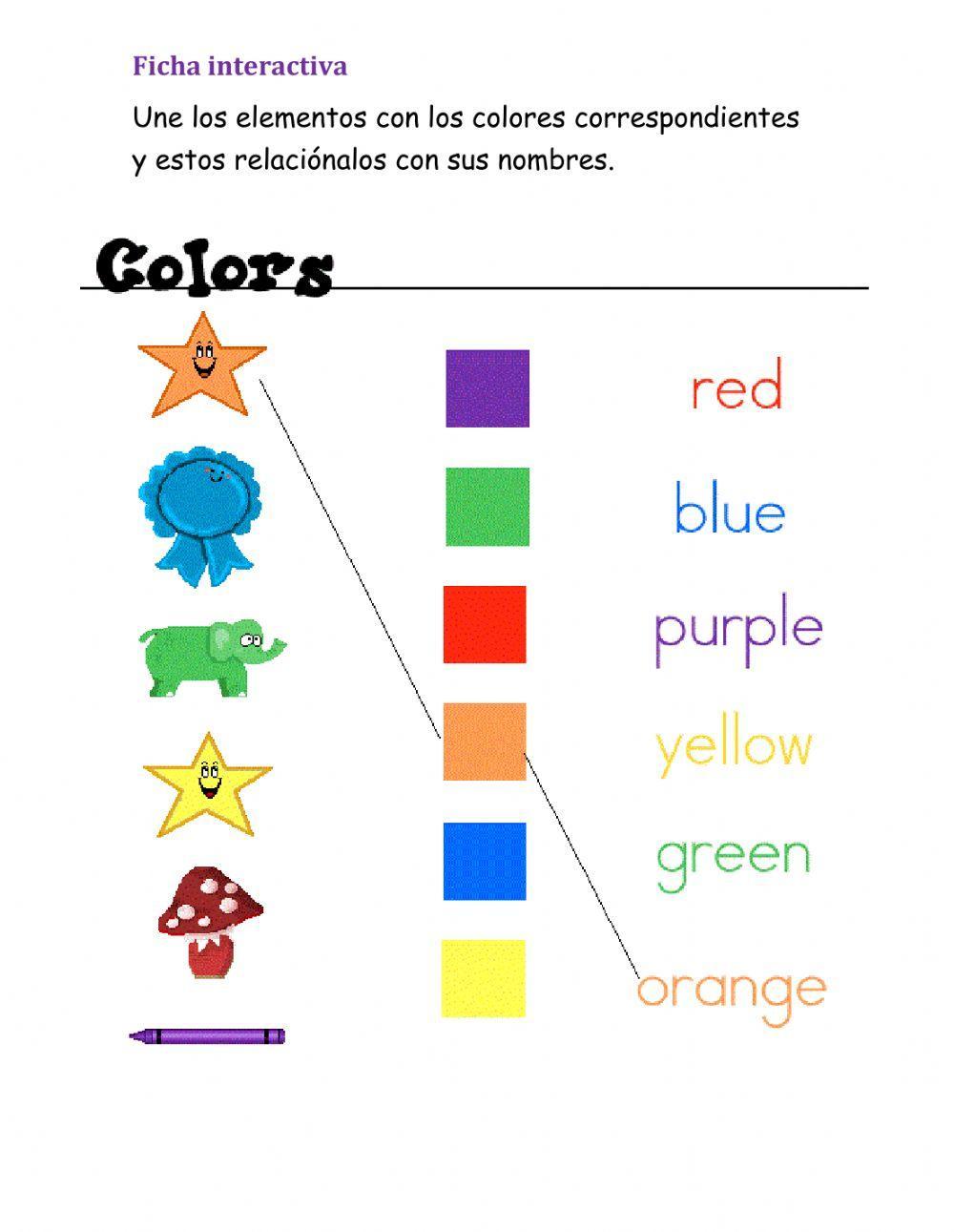Ficha Colores En Ingles Colores en ingles online worksheet for preescolar | Live Worksheets