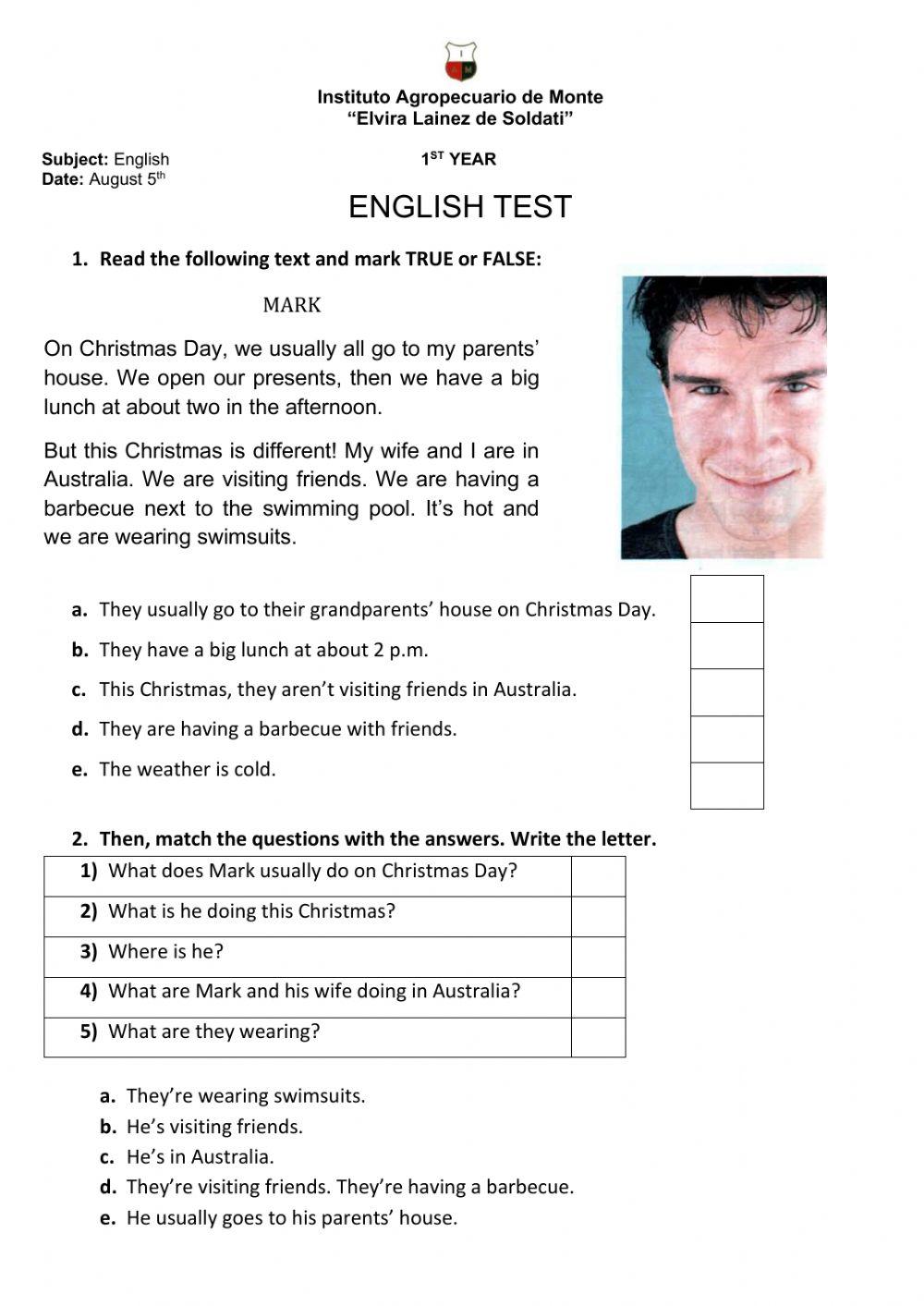 English exam 1st year