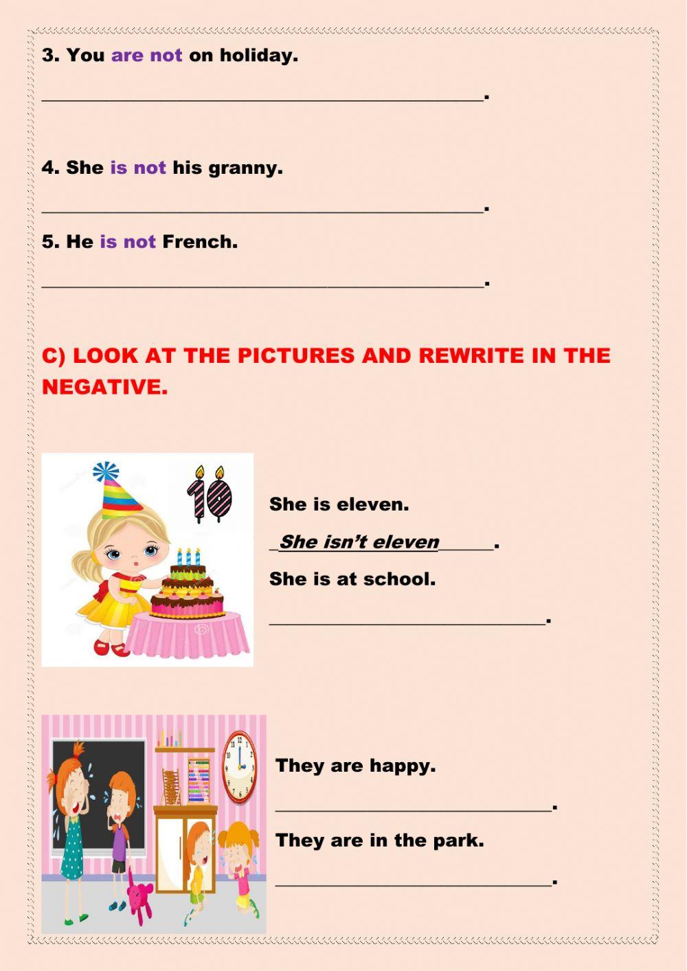 Complete the exercise A, B and C