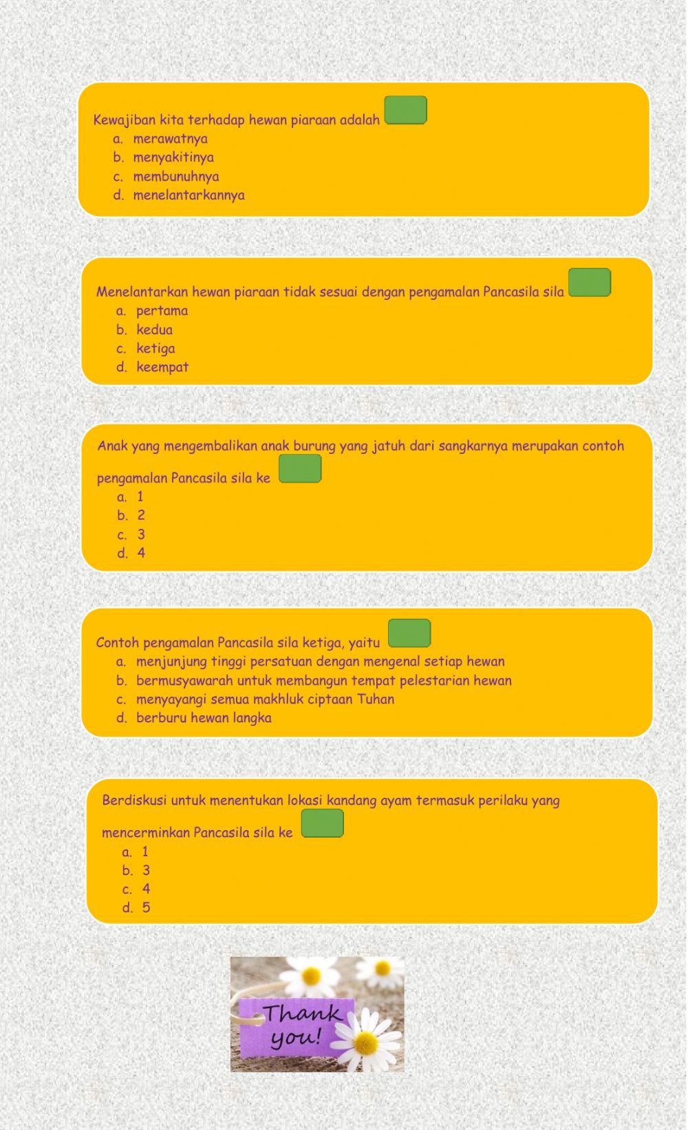 Penerapan Nilai Pancasila terhadap Hewan atau Tumbuhan
