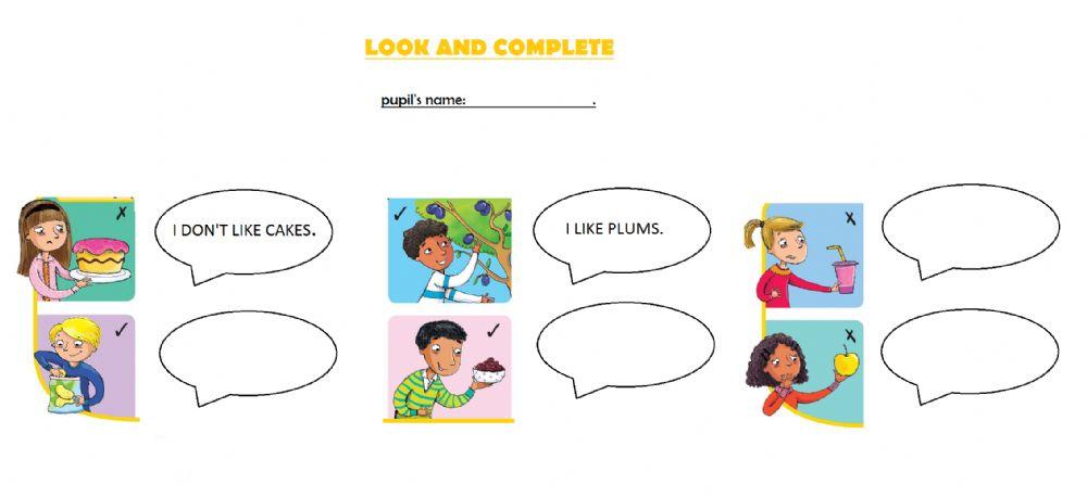 I like... - I don't like...