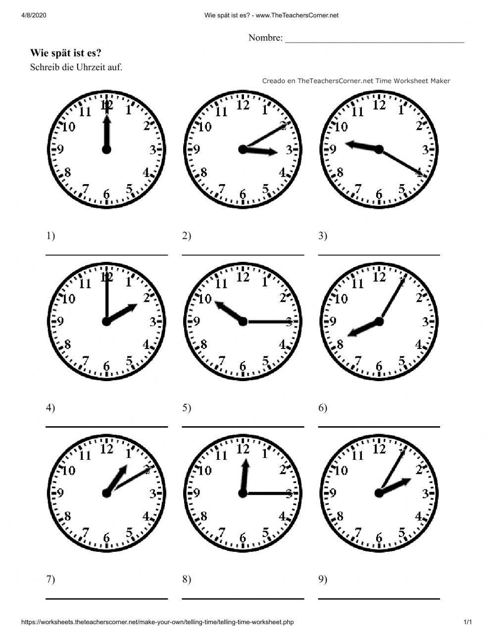 Wie spät ist es? exercise Live Worksheets Wie spät ist es? exercise Live Worksheets