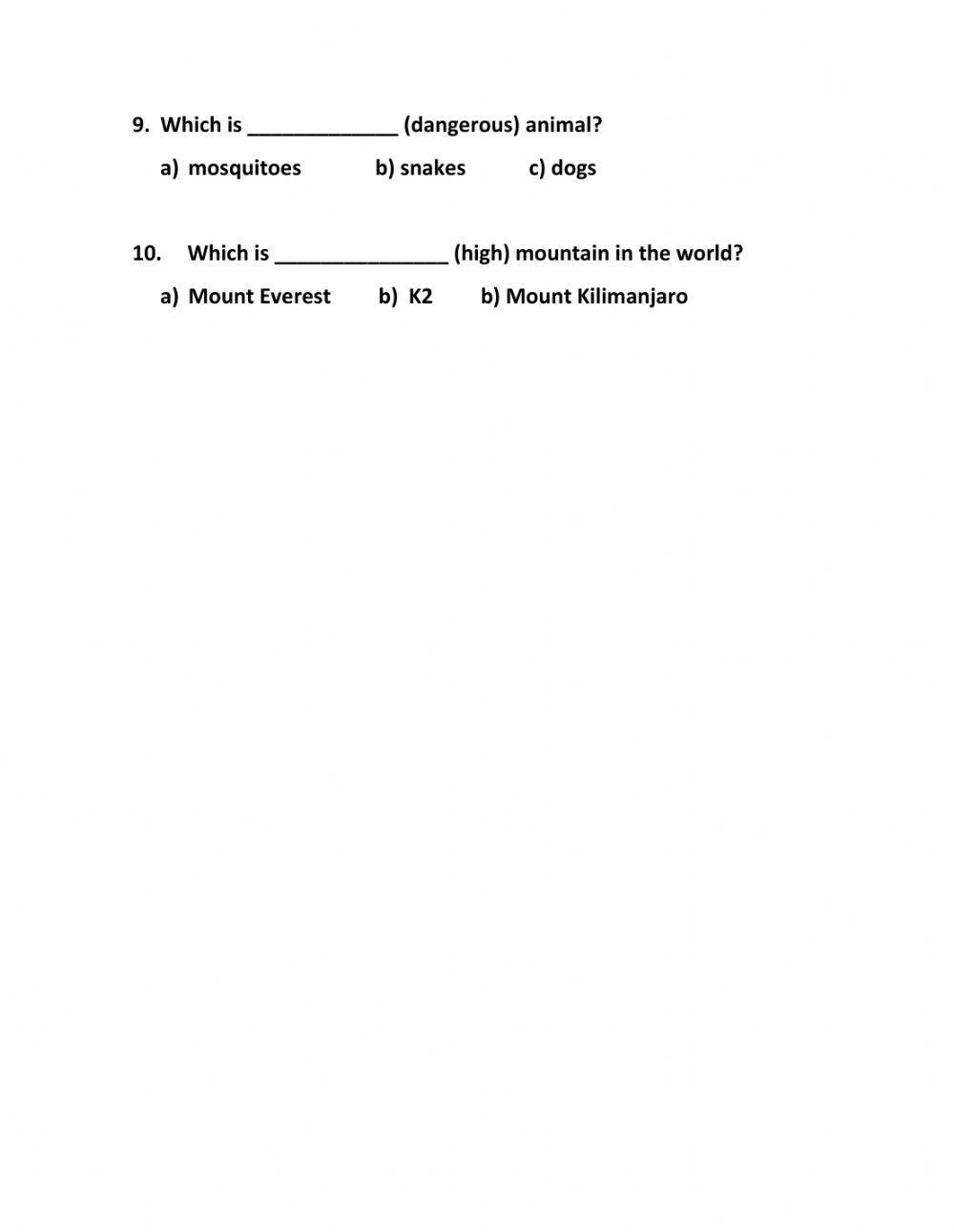 The Superlatives: Trivia