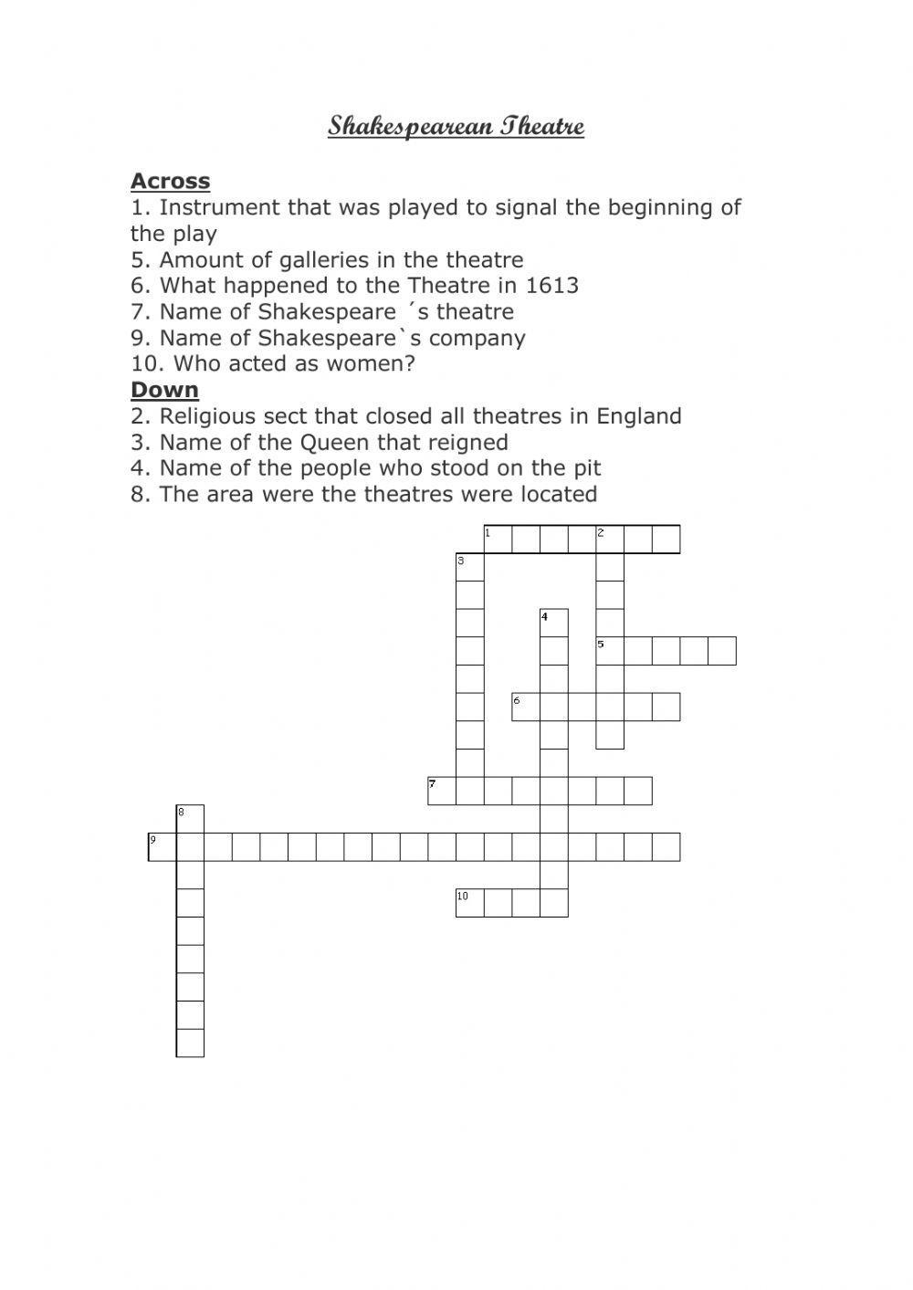 SHAKESPEAREAN tHEATRE