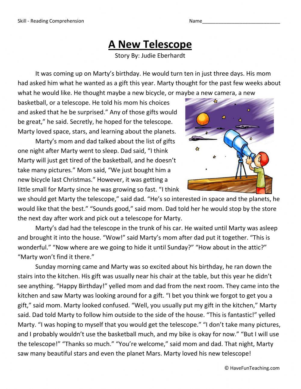 A New Telescope Reading Comprenhension.