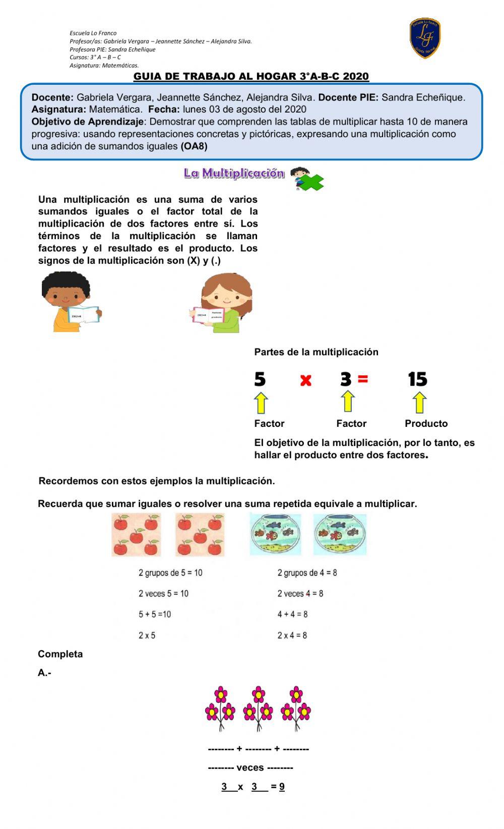 Multiplicación 1 PIE