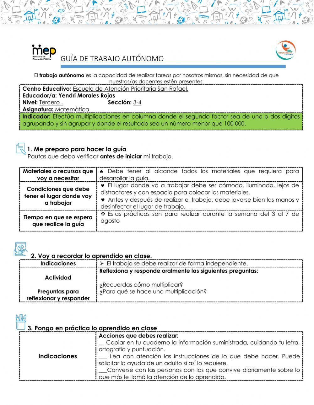 Guía de Matemática del 3 al 7 Agosto