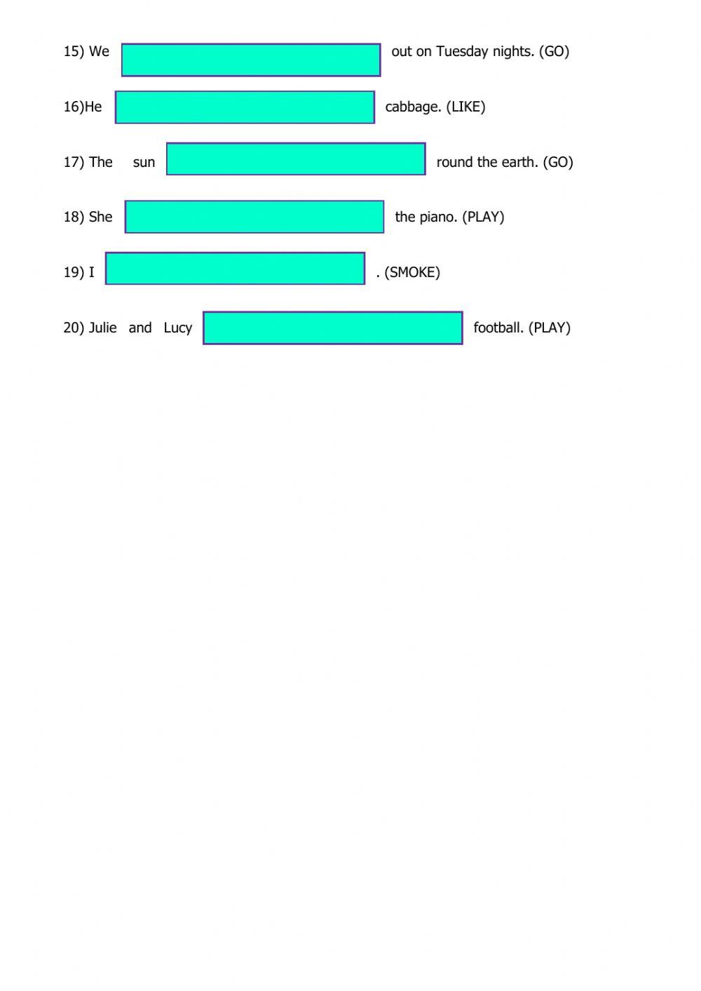 Present simple (forme négative)