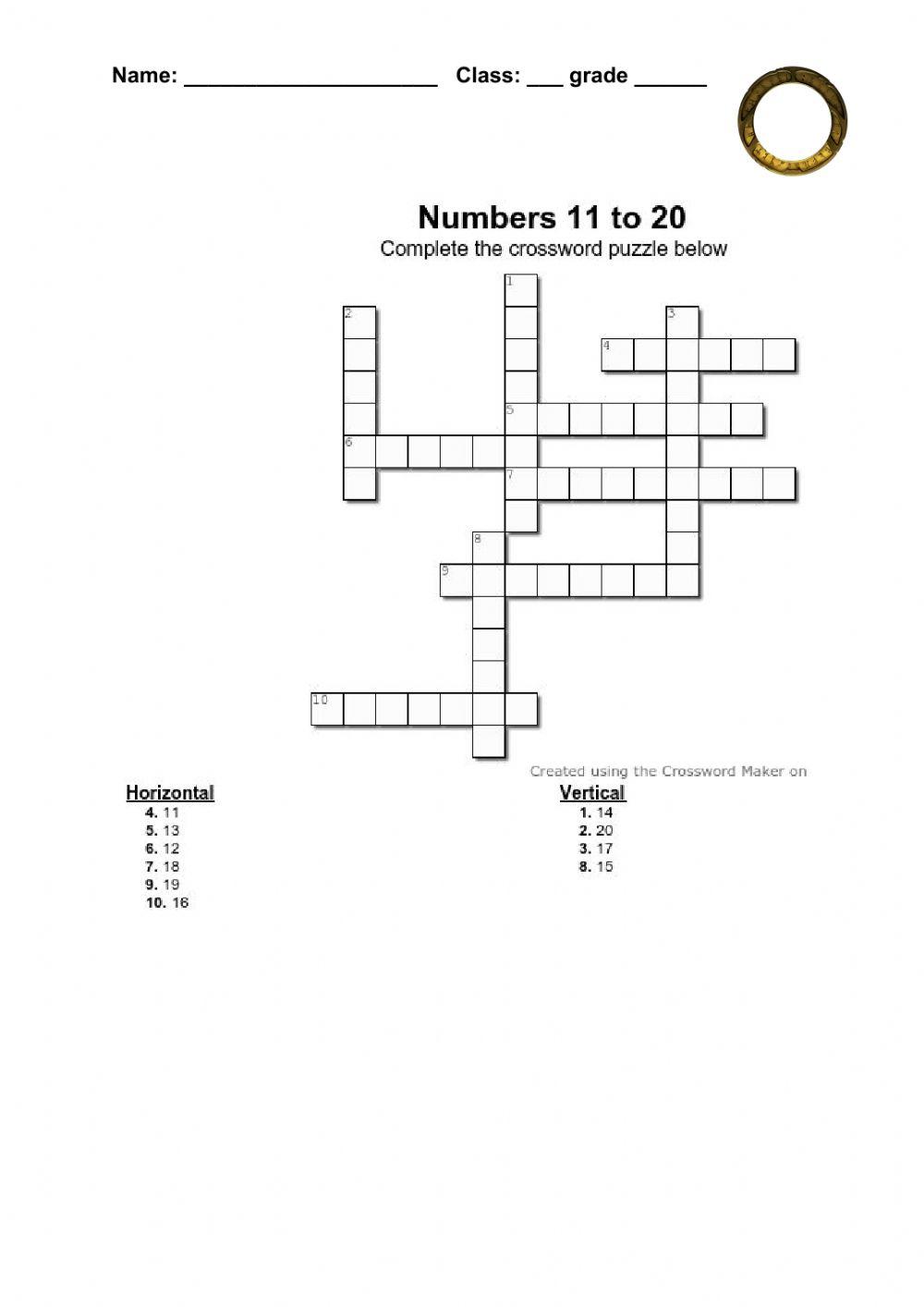 Numbers 1-20 - level 3