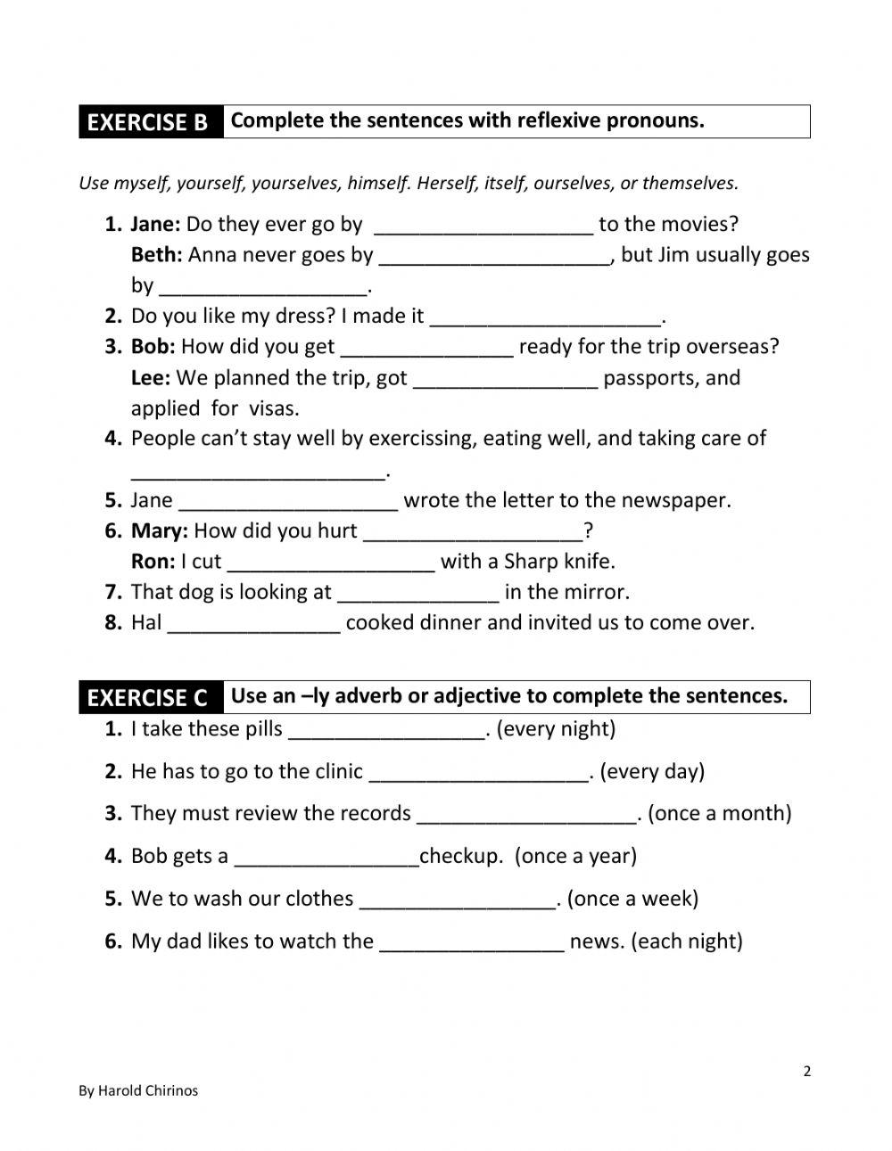 EVALUATION EXERCISES BOOK 15 LESSON 4
