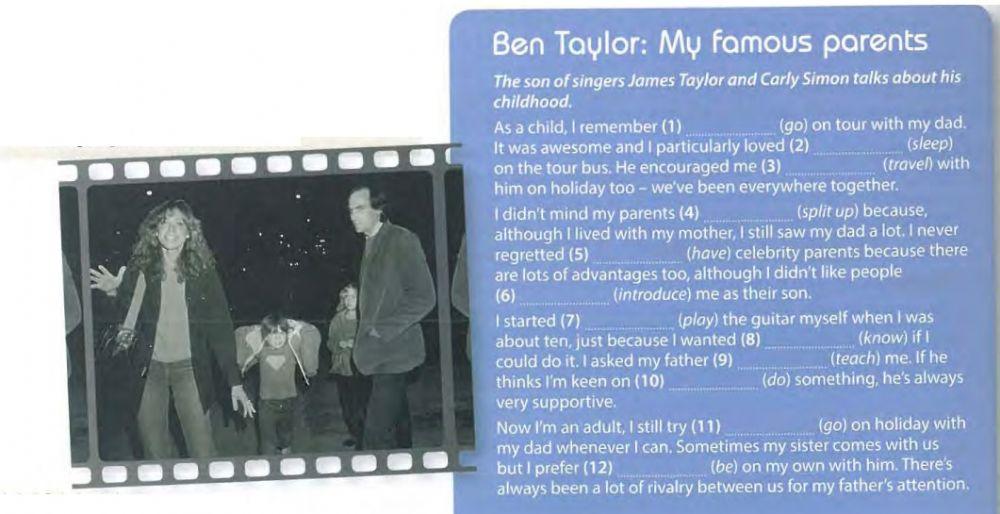 Verbs + ing or infinitive