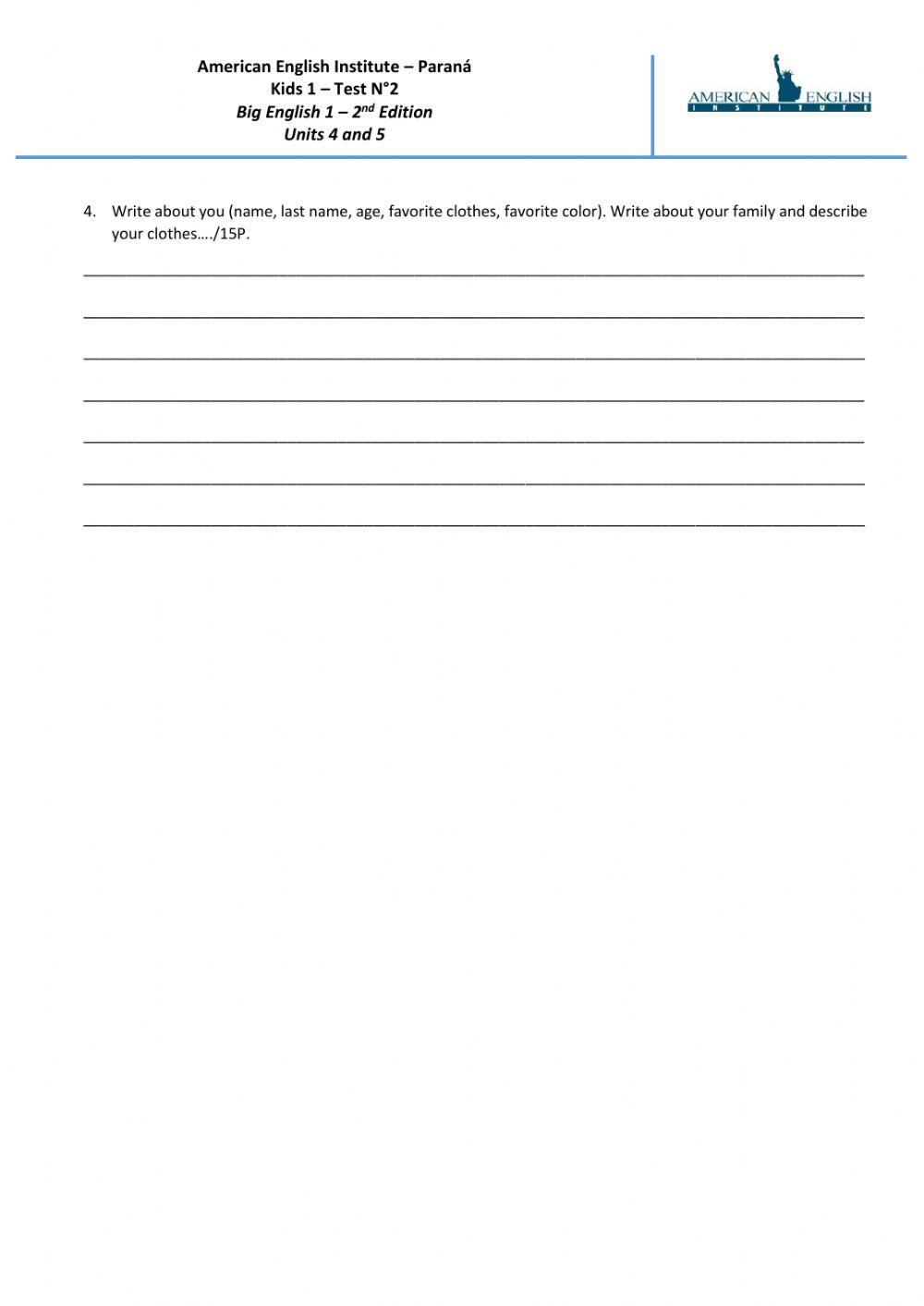 Test units 4 and 5 kids 1