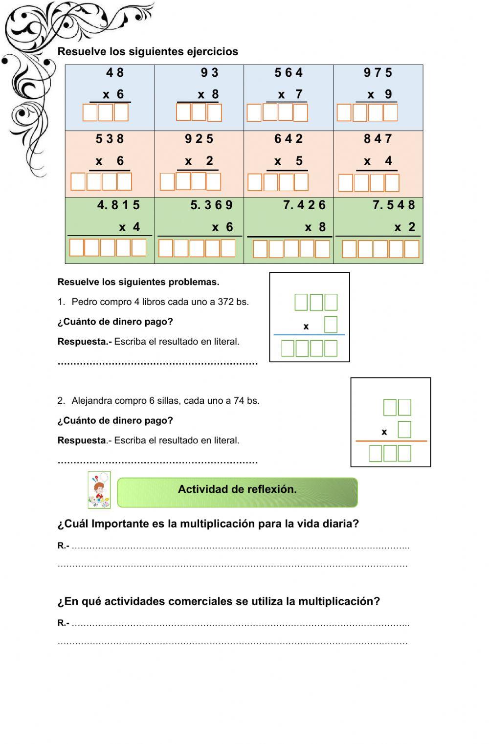 La multiplicación La multiplicación