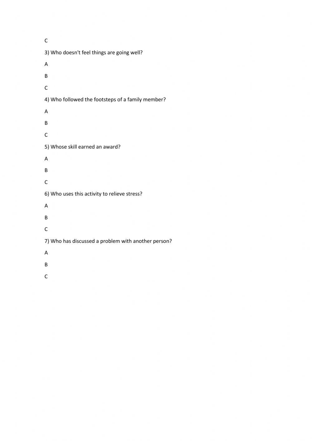 Reading part 02 Key  A2