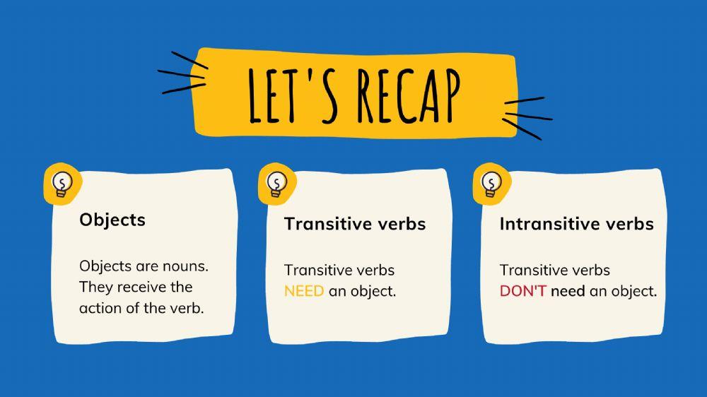 Transitive and Intransitive Verbs 2