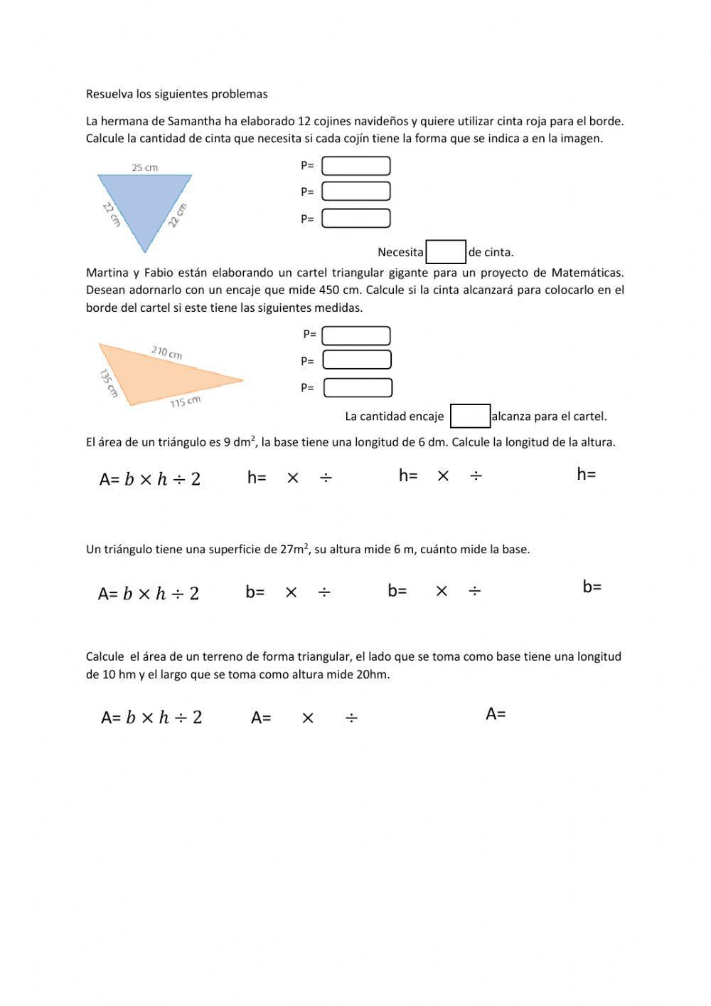 Perímetro y Área del triángulo
