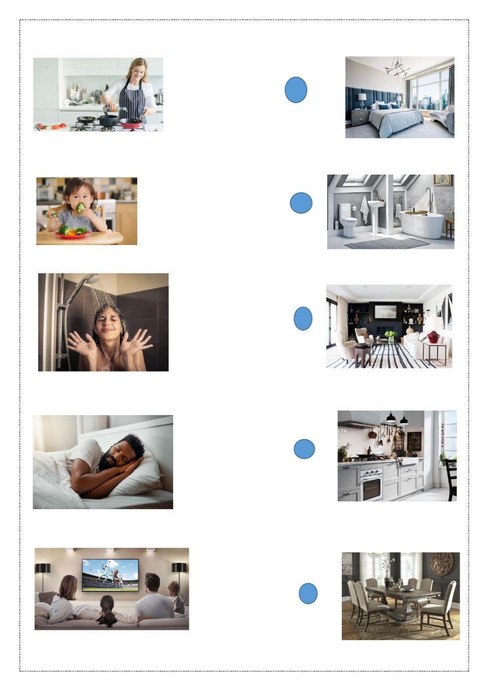 Action verbs and parts of the house