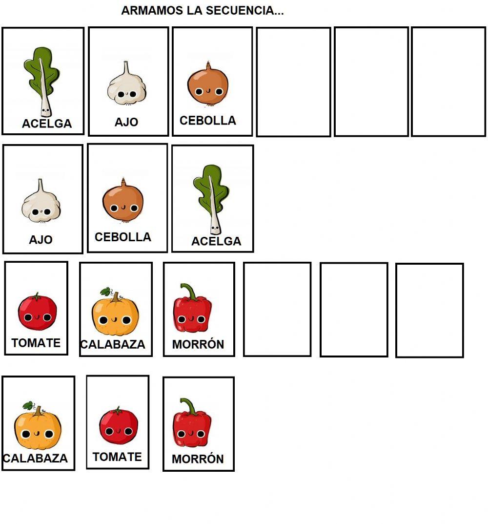 Secuencia de verduras