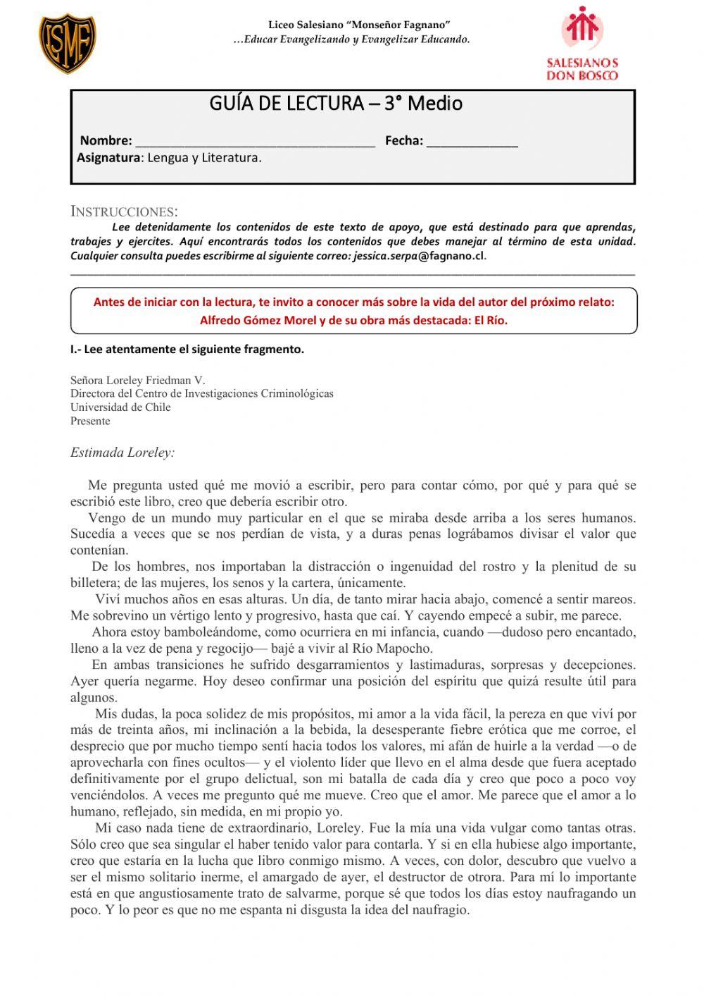 Guía de aprendizaje - El Río