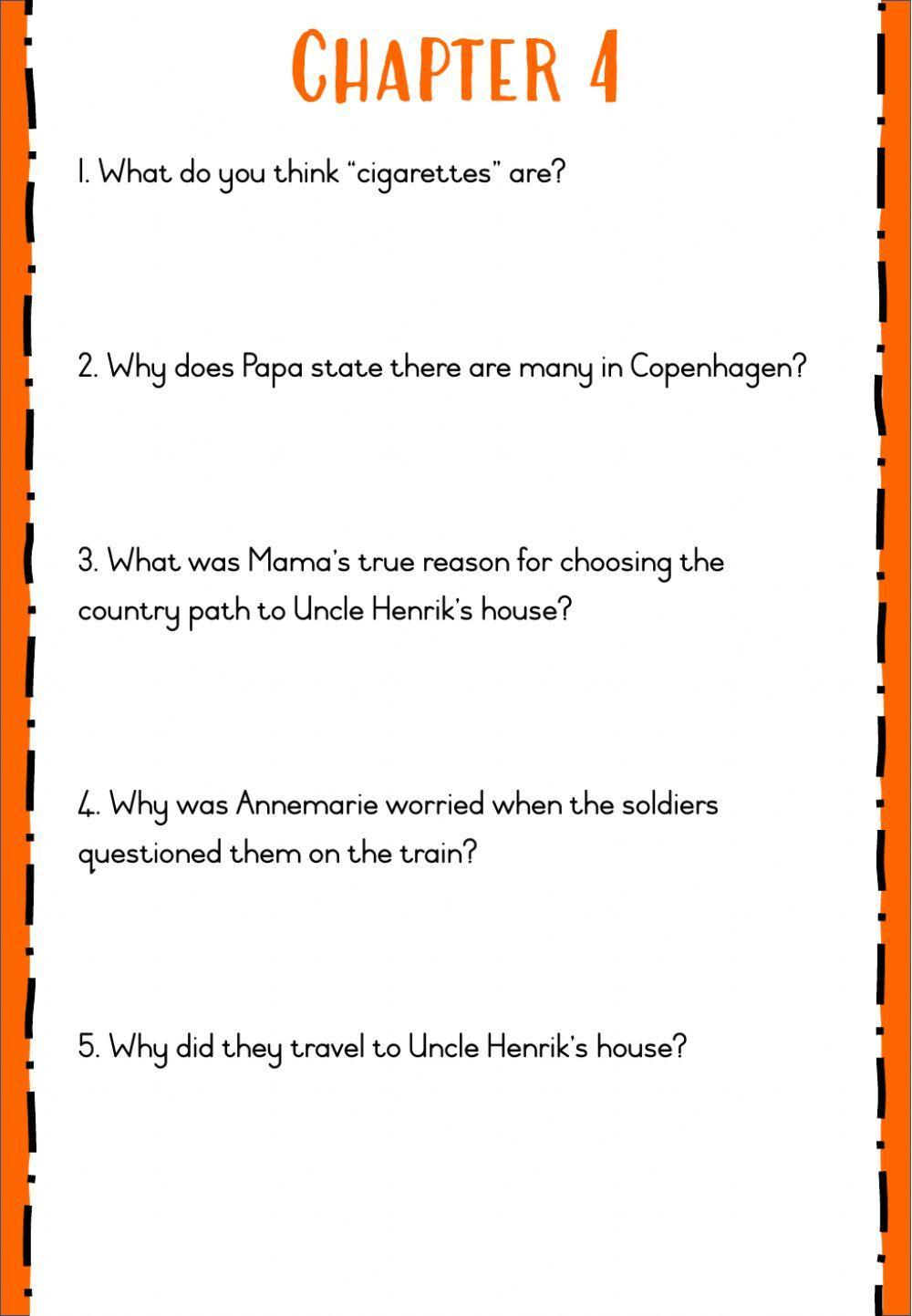 Number the Stars - Chapter 5 & 6