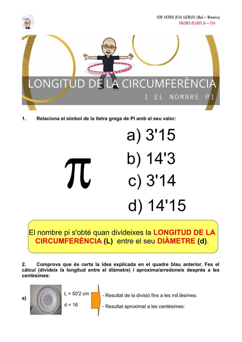 Longitud de la circumferència i el nombre pi
