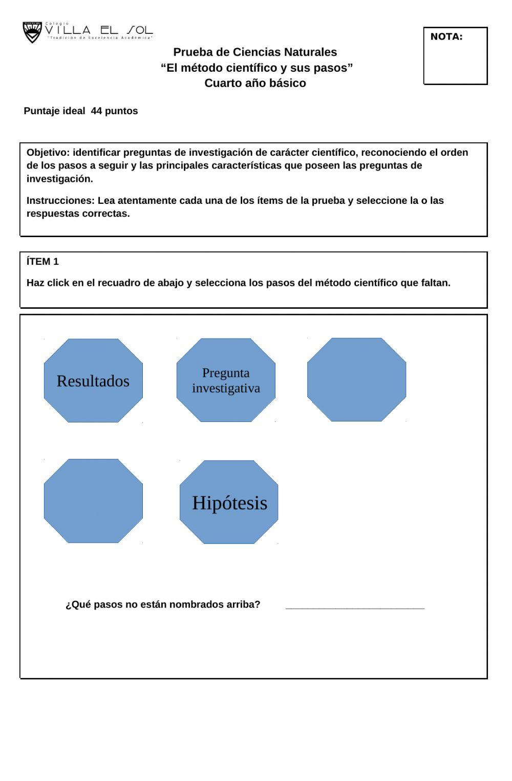Evaluación Ciencias Naturales - Cuarto Básico - Agosto 2020
