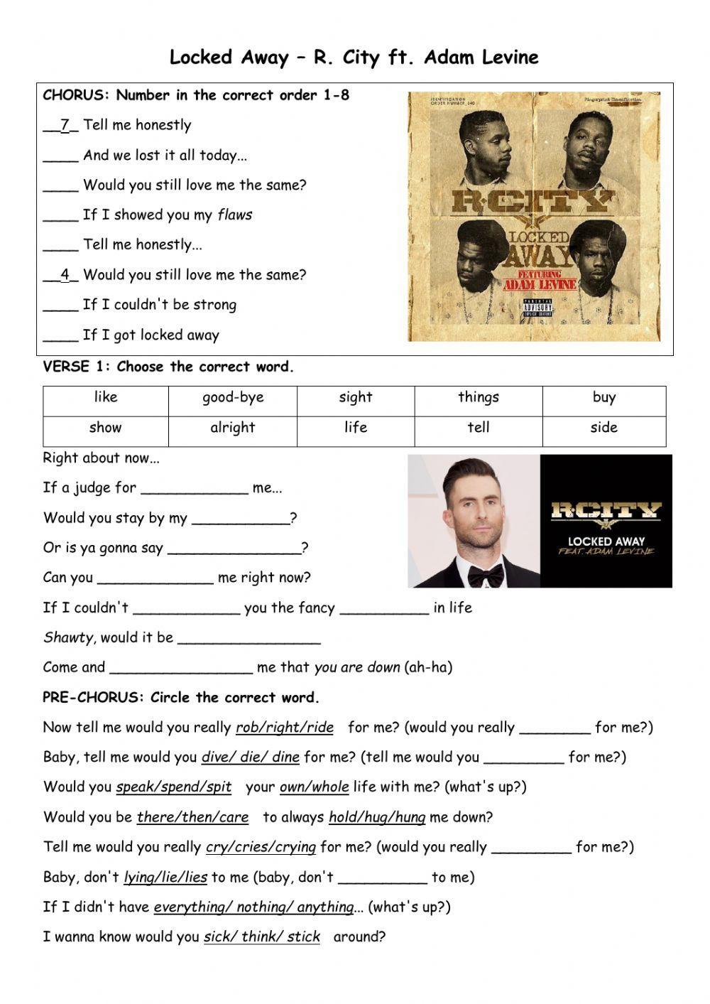 Locked Away song- 2nd Conditional