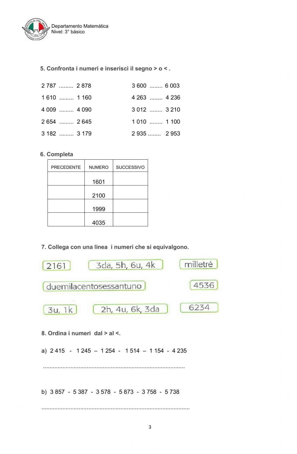 Alleniamoci con i numeri oltre il 1000