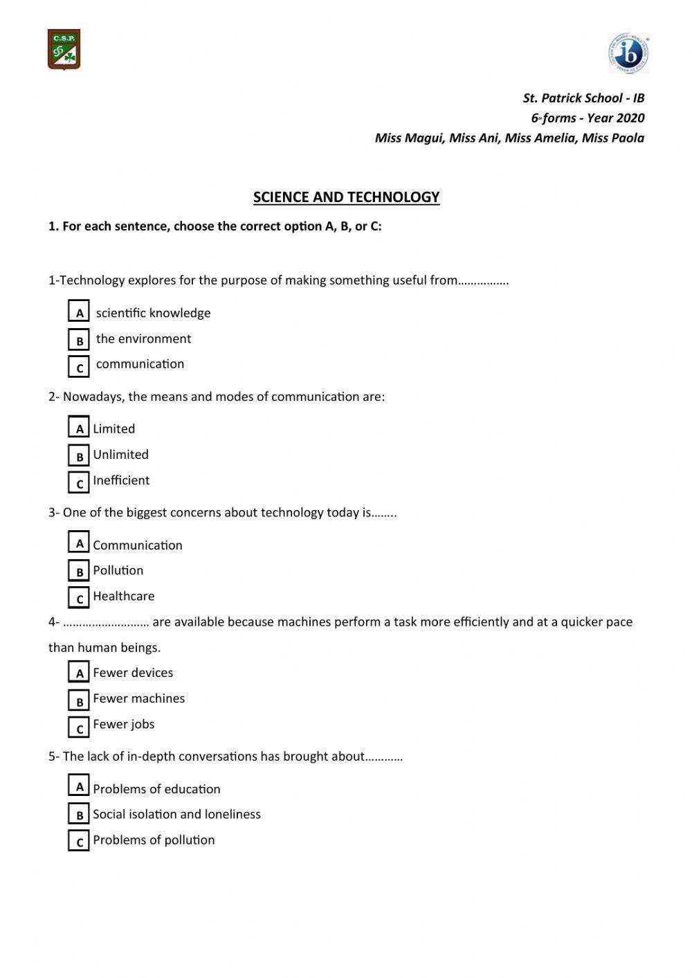 Science and Technology