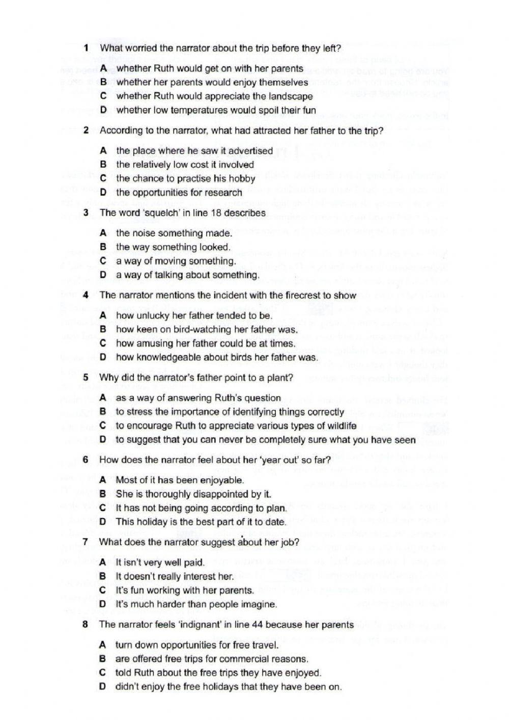 FCE Reading Part 1, 2  Listening Part 1